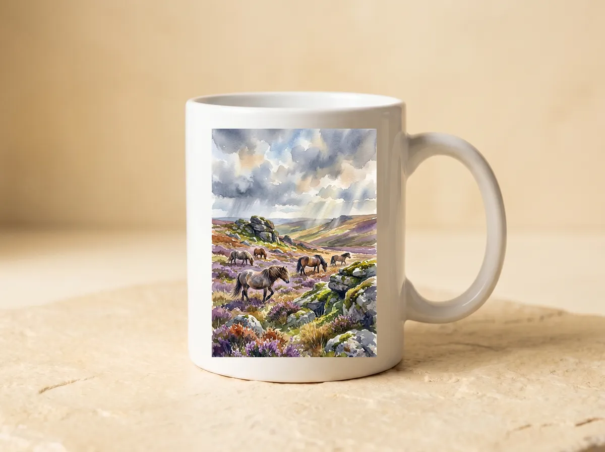 Moorland Ponies on an 11oz mug