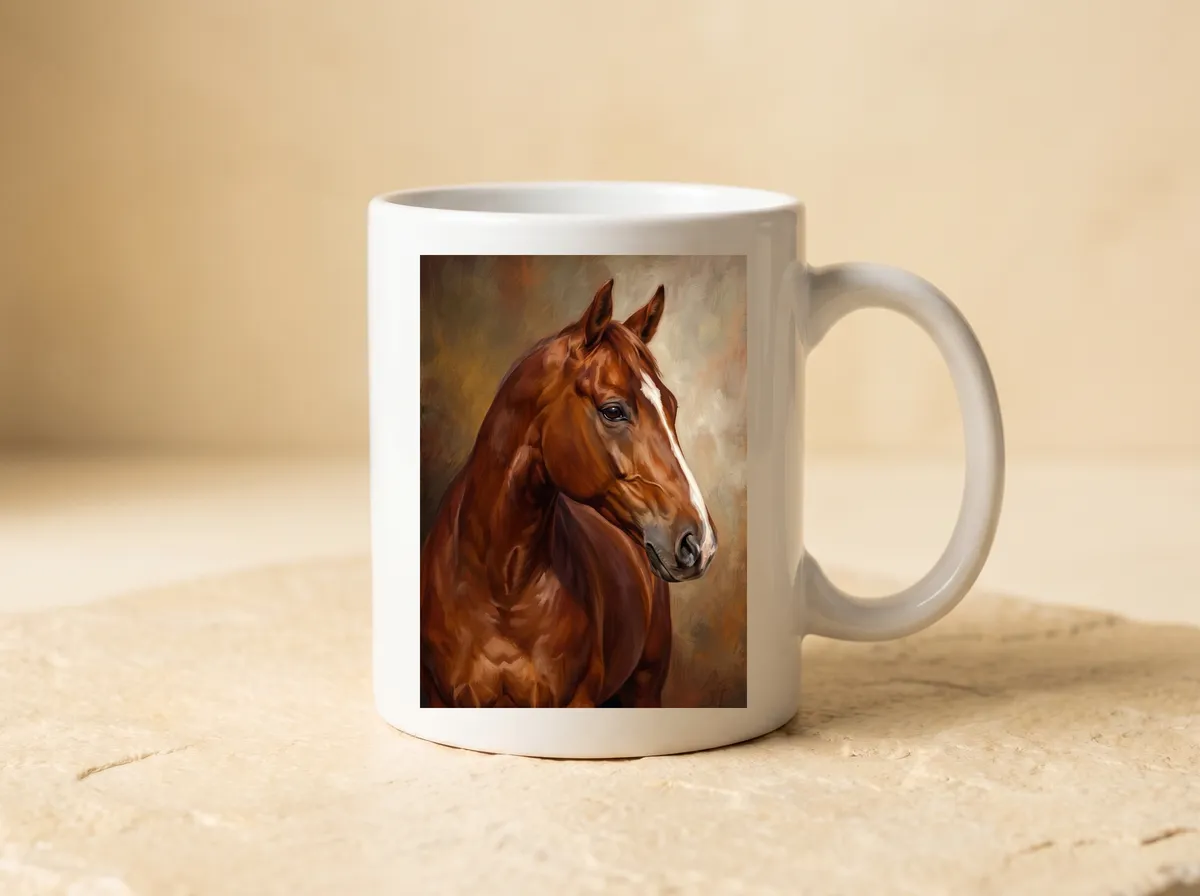 The Bay Mare on an 11oz mug